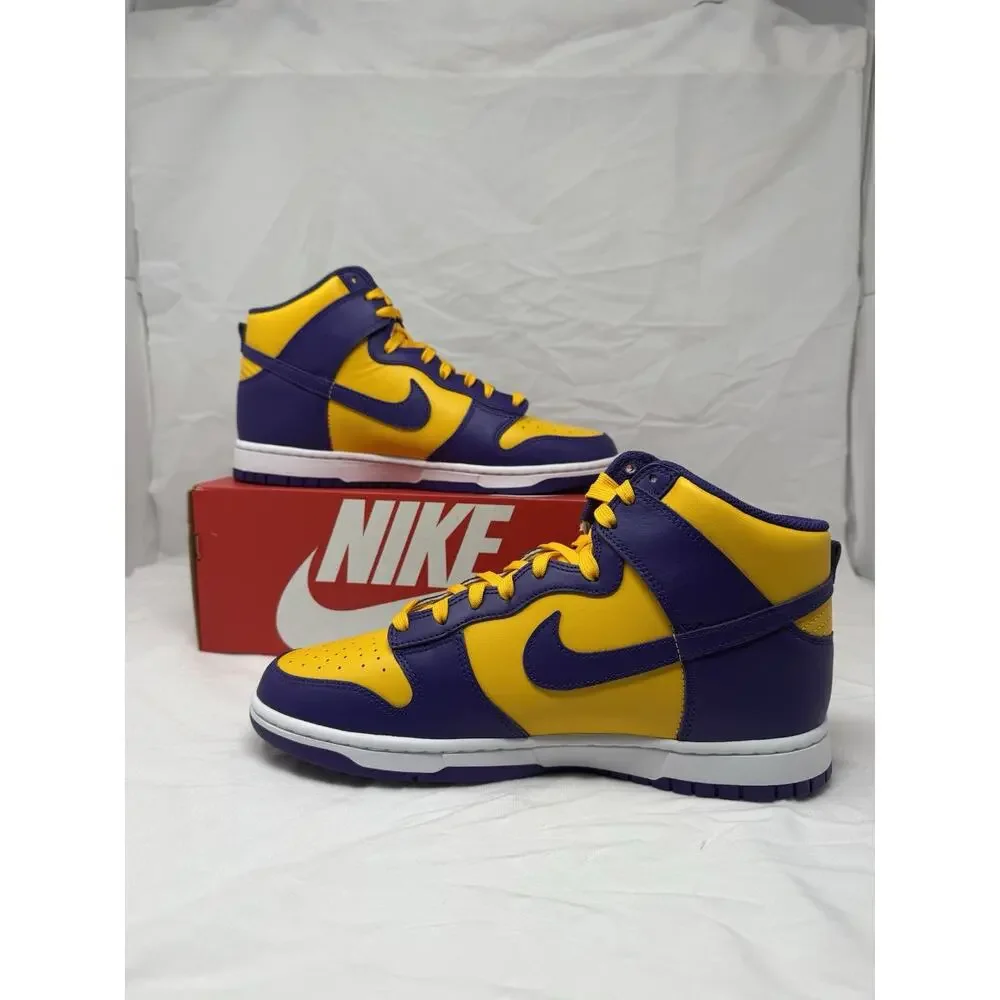 Nike Dunk High Retro Size 10.5 Court Purple Yellow DD1399 500 Lakers